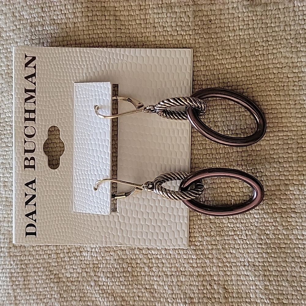 Dana Buchman brown and gold earrings